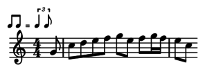 eighth notes with indication to tripletize