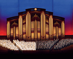 Mormon Tabernacle Choir and organ pipes