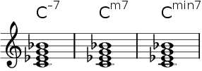 jazz chord symbols: minor seventh