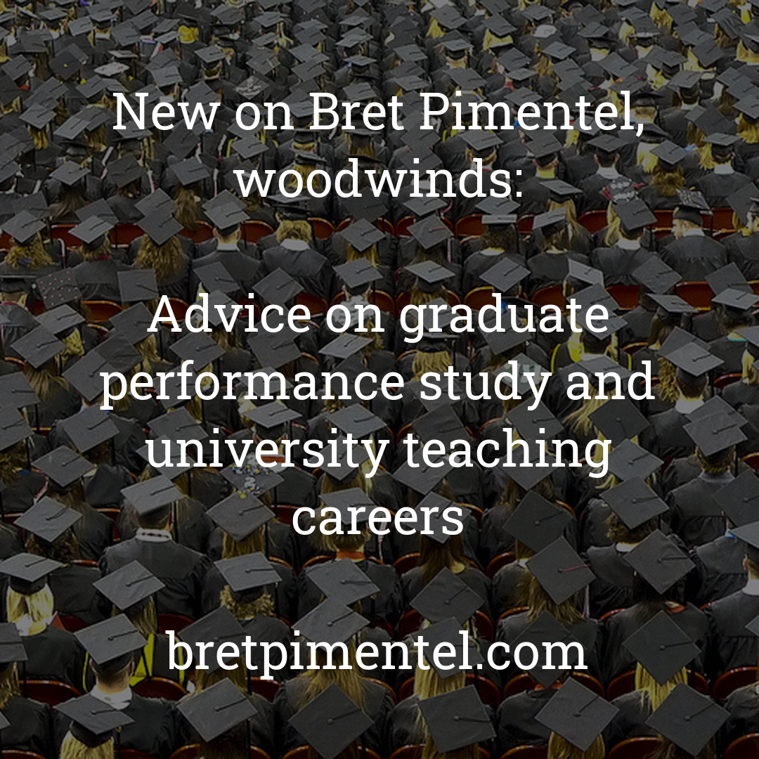 Advice on graduate performance study and university teaching careers