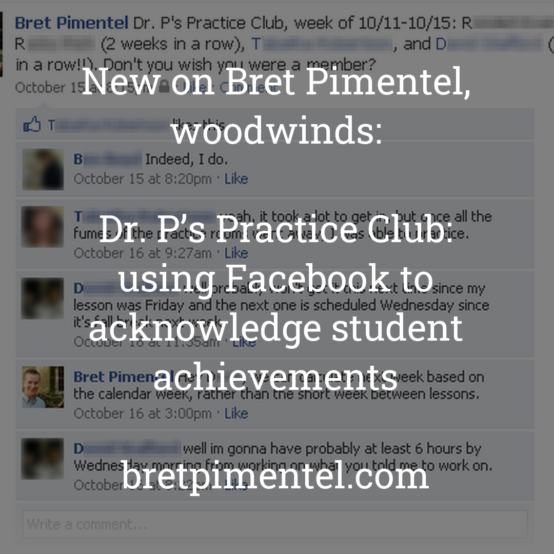 Dr. P’s Practice Club: using Facebook to acknowledge student achievements