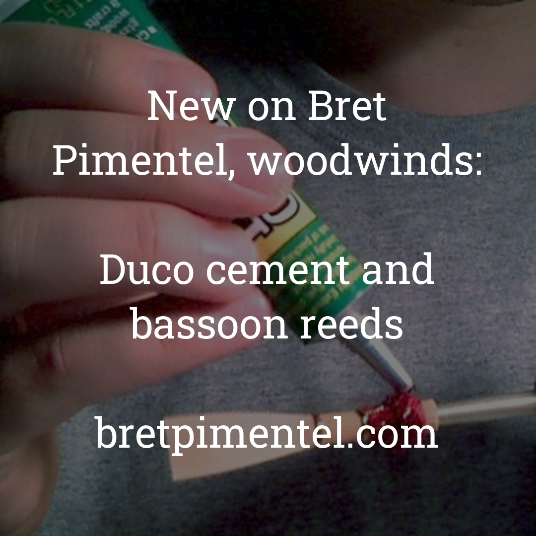 Duco cement and bassoon reeds