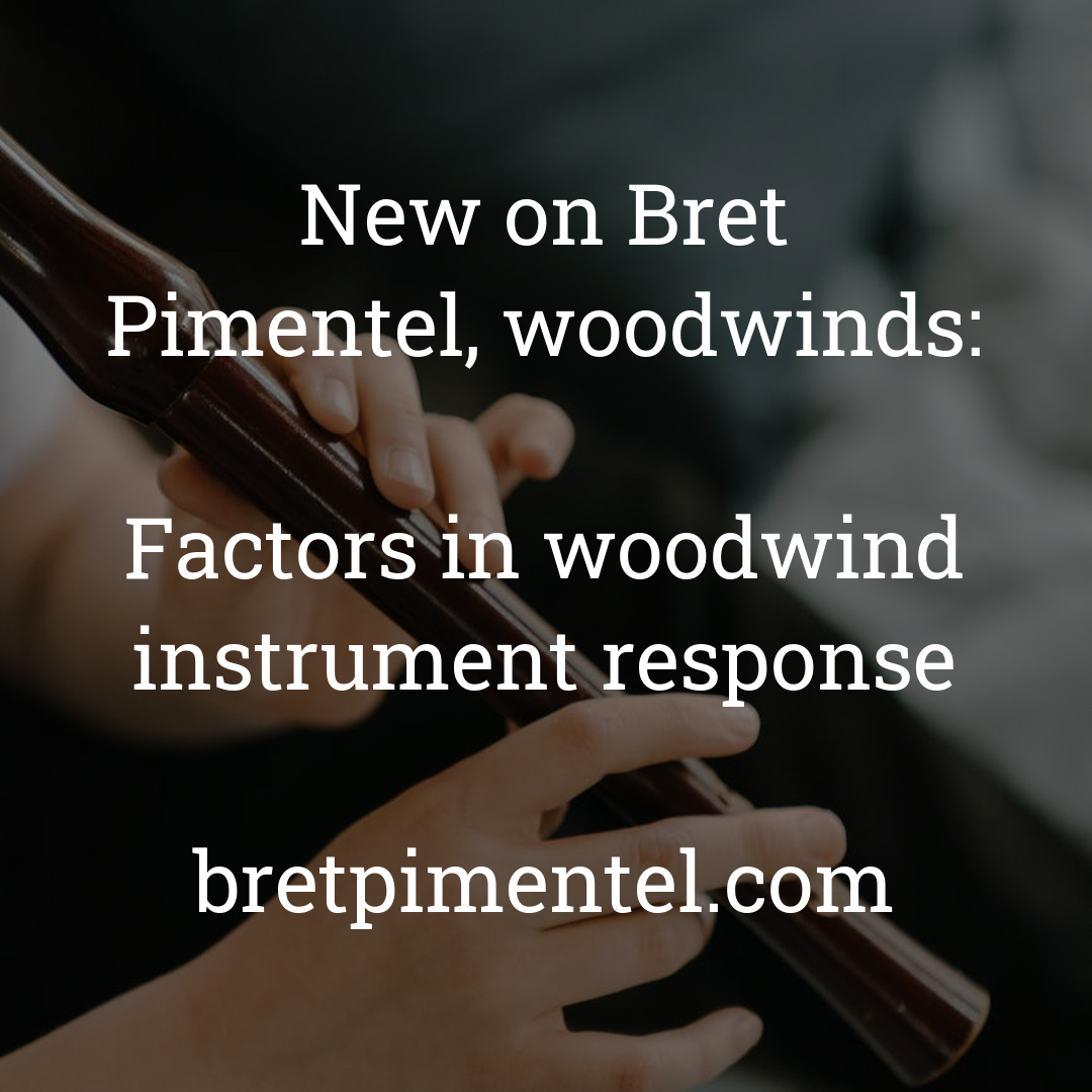 Factors in woodwind instrument response