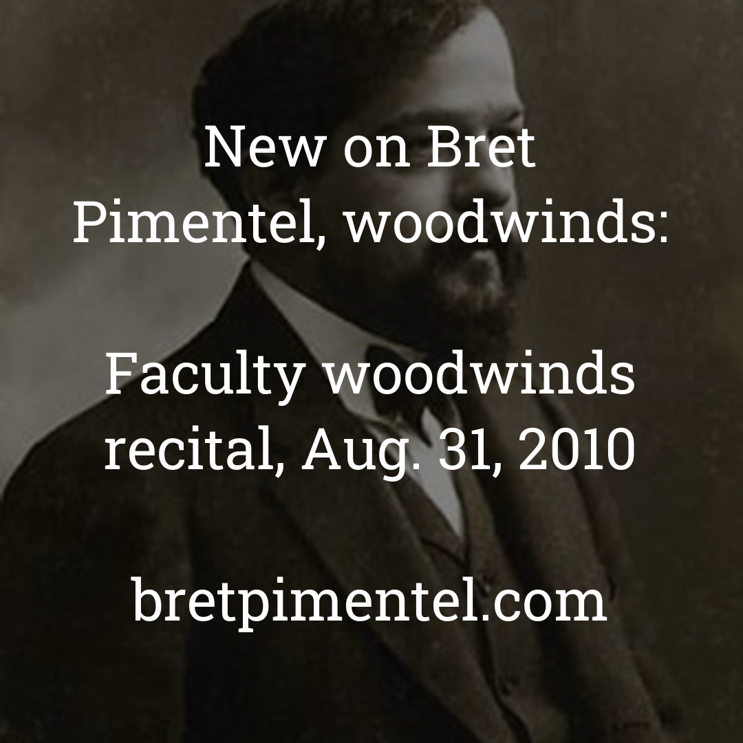 Faculty woodwinds recital, Aug. 31, 2010