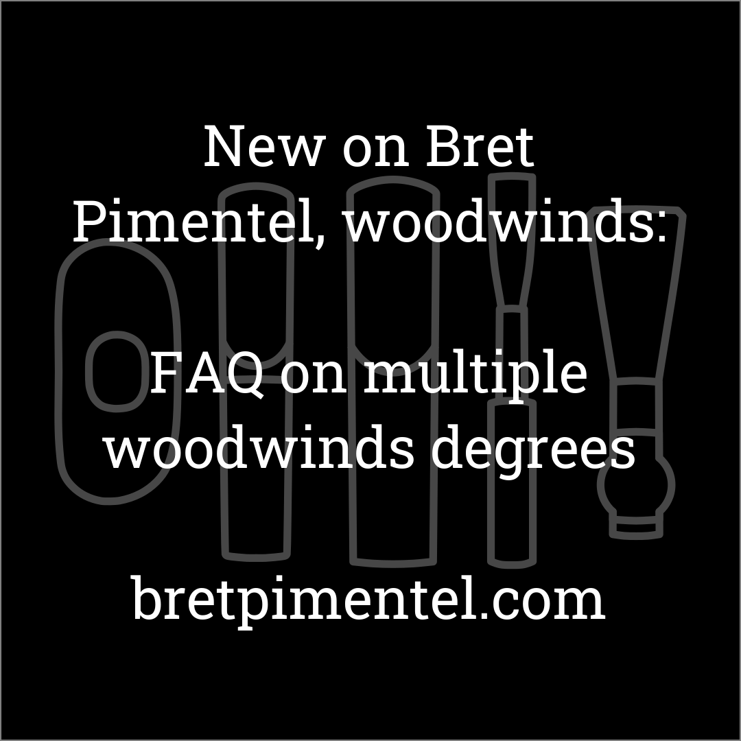 FAQ on multiple woodwinds degrees