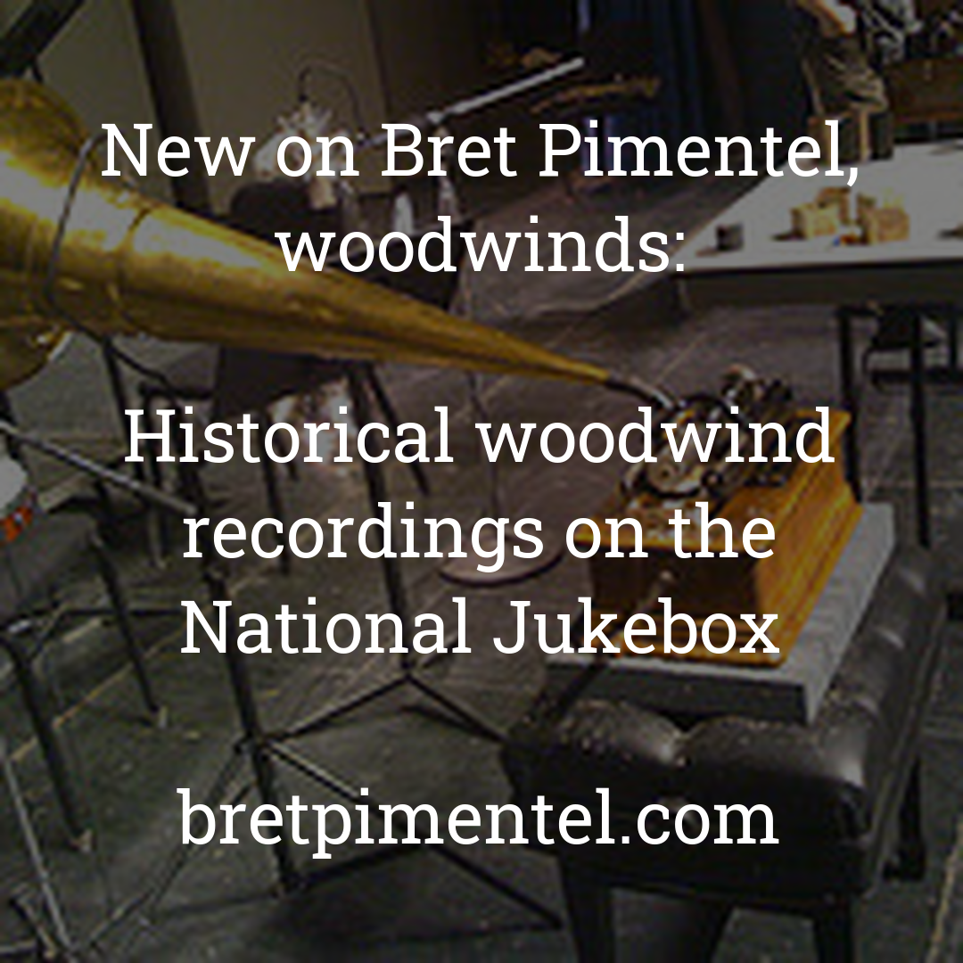 Historical woodwind recordings on the National Jukebox