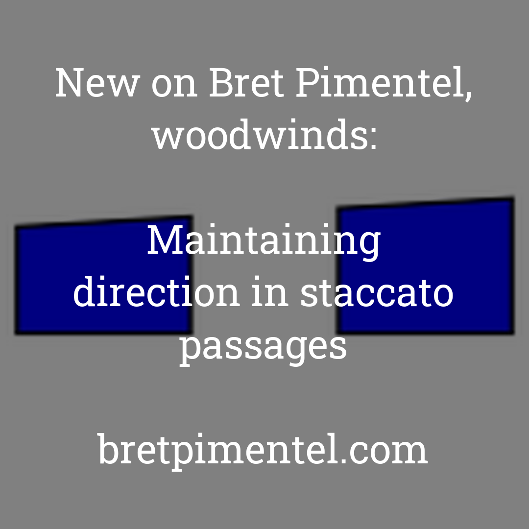 Maintaining direction in staccato passages