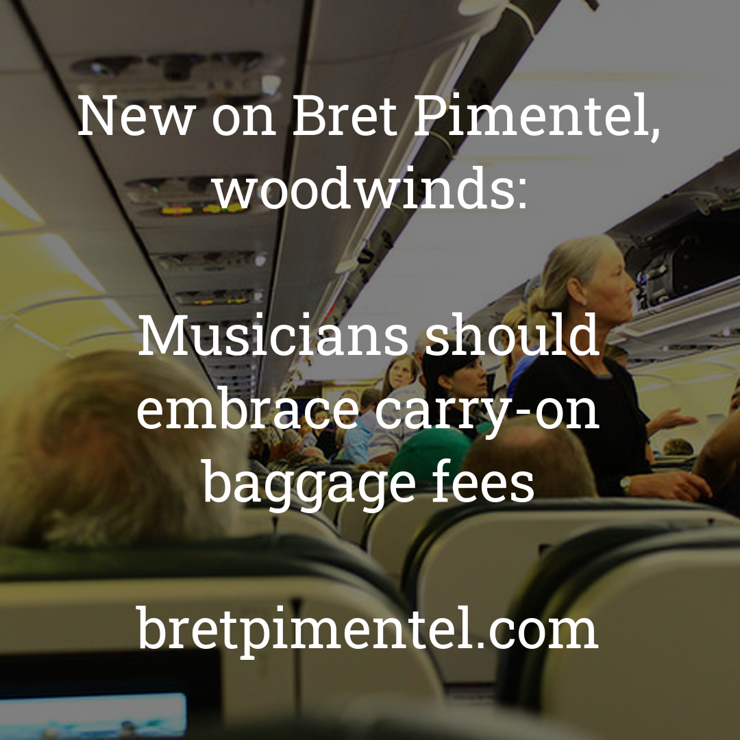 Musicians should embrace carry-on baggage fees