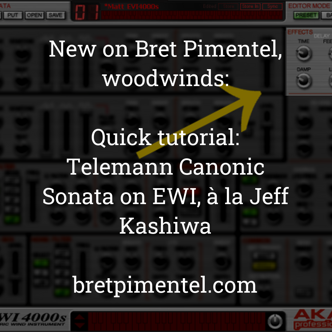 Quick tutorial: Telemann Canonic Sonata on EWI, à la Jeff Kashiwa