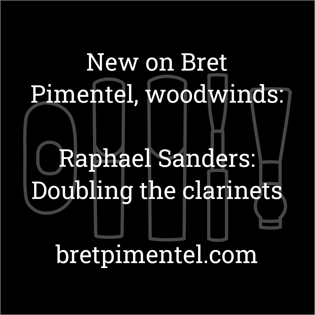 Raphael Sanders: Doubling the clarinets