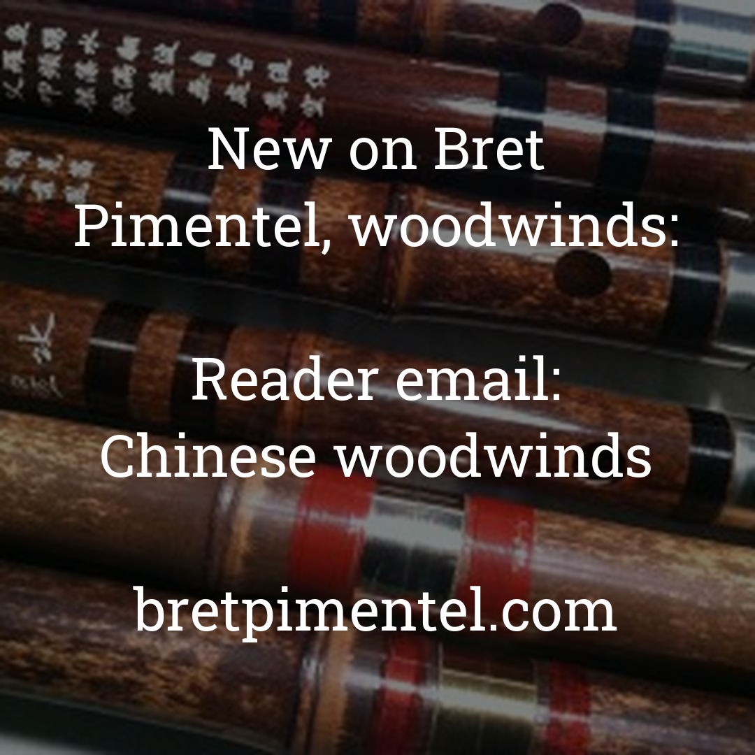 Reader email: Chinese woodwinds