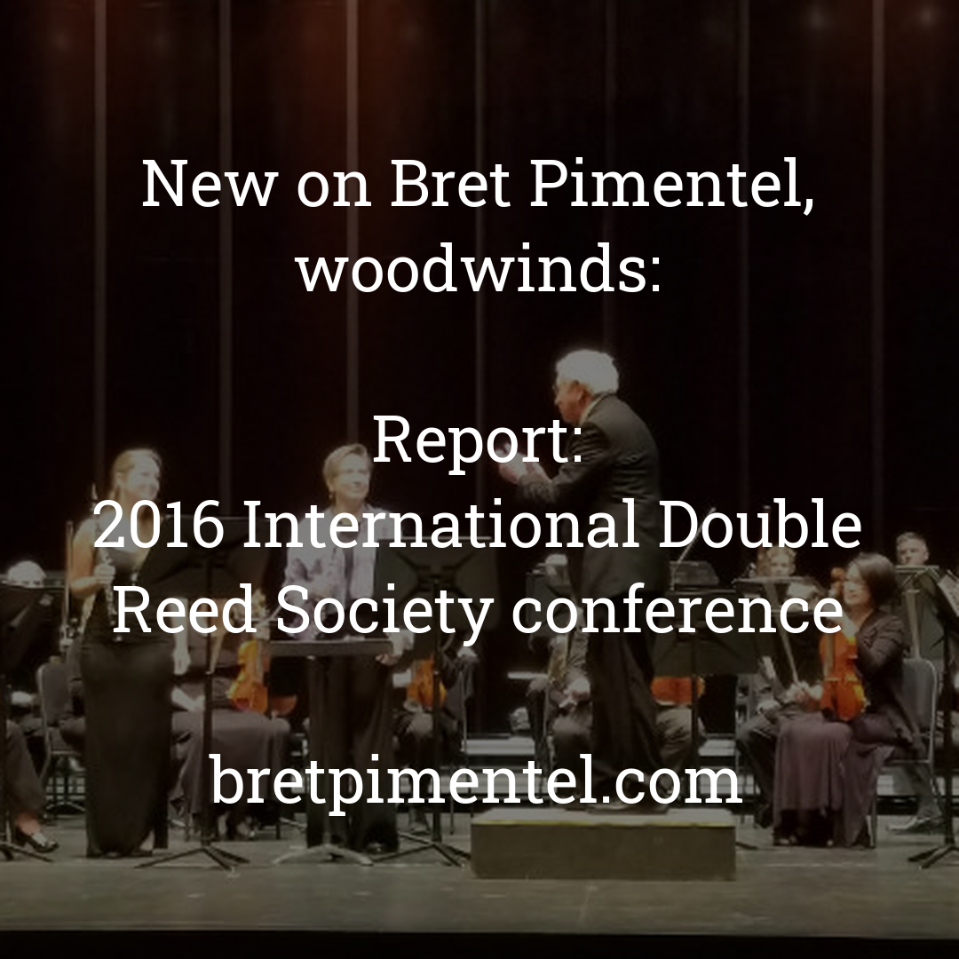 Report: 2016 International Double Reed Society conference