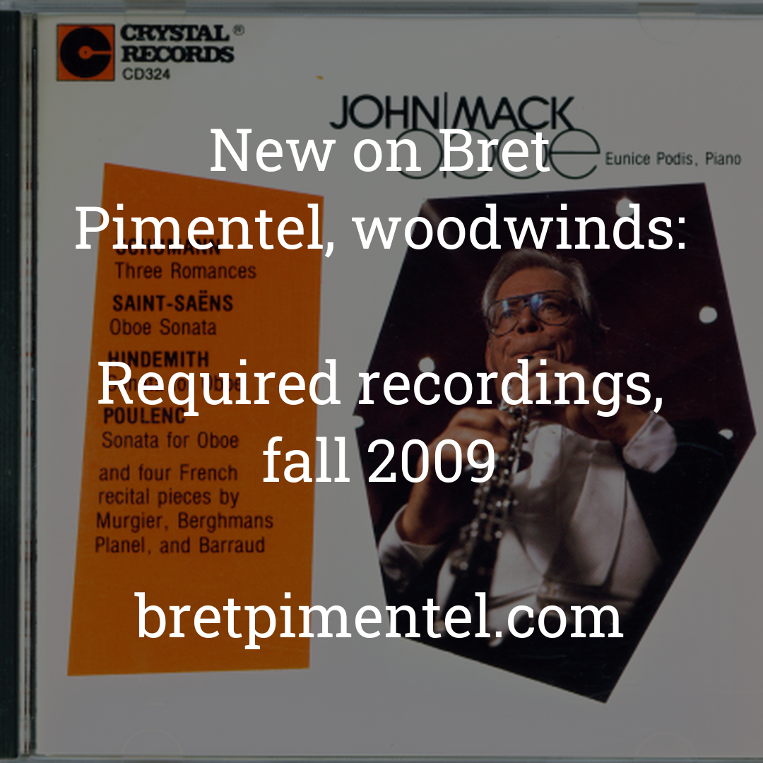 Required recordings, fall 2009