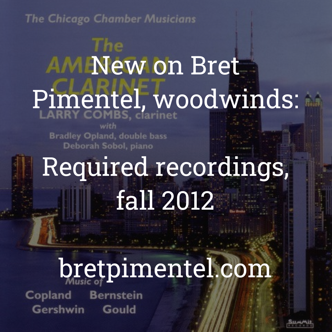 Required recordings, fall 2012