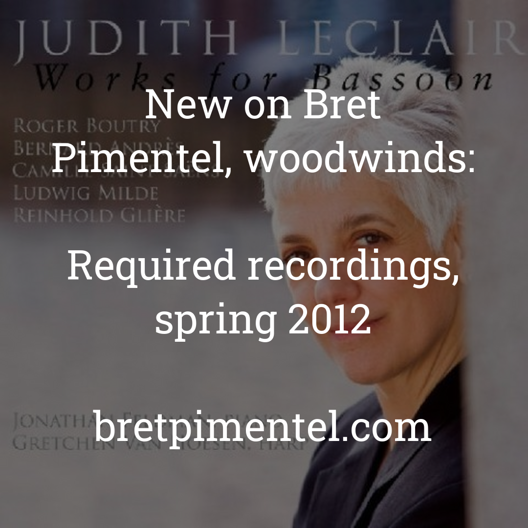 Required recordings, spring 2012