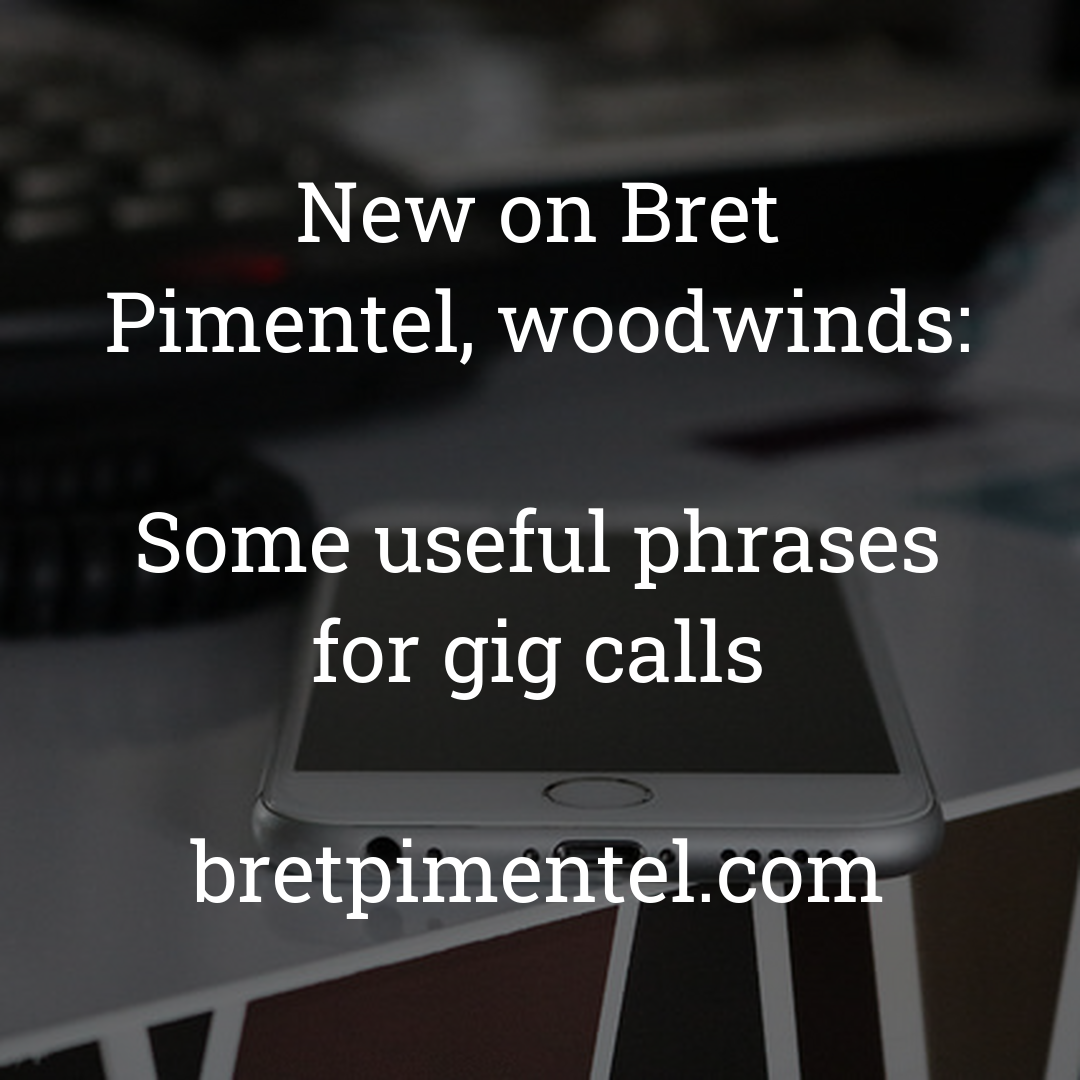 Some useful phrases for gig calls