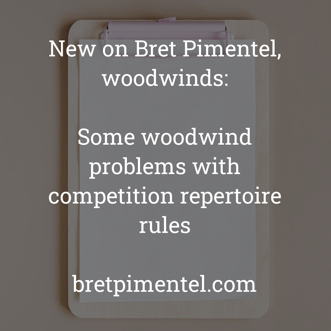 Some woodwind problems with competition repertoire rules