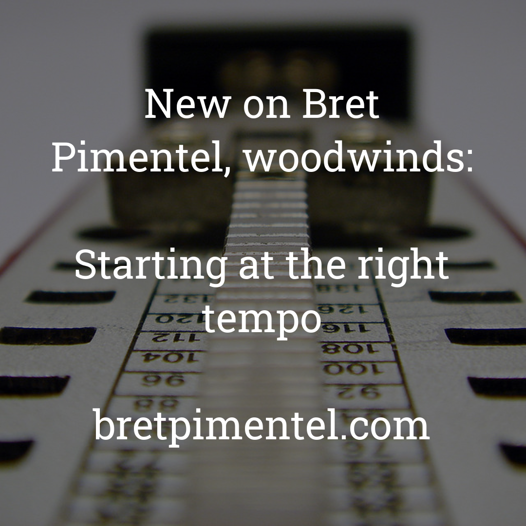 Starting at the right tempo