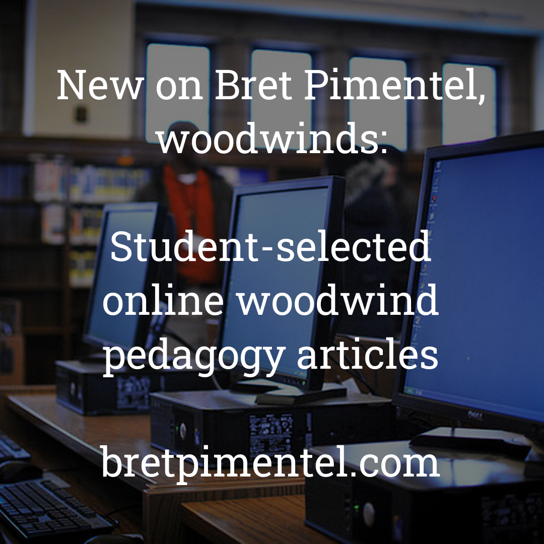 Student-selected online woodwind pedagogy articles