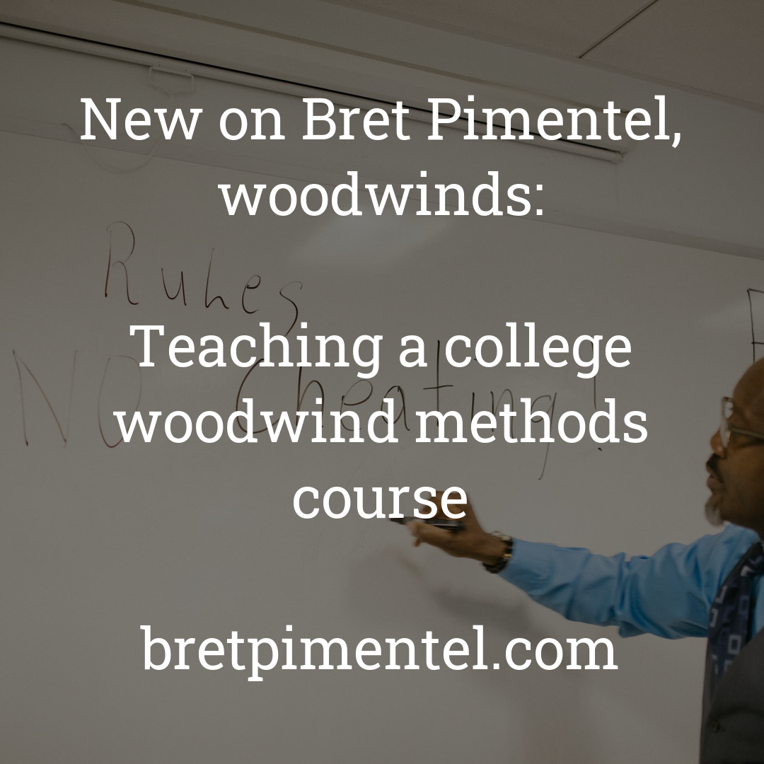 Teaching a college woodwind methods course