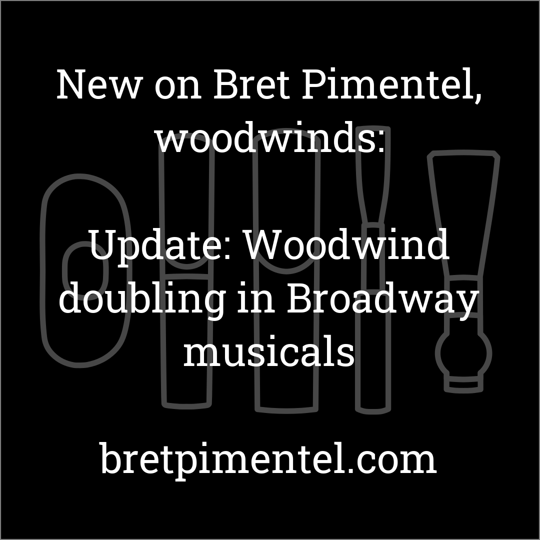 Update: Woodwind doubling in Broadway musicals