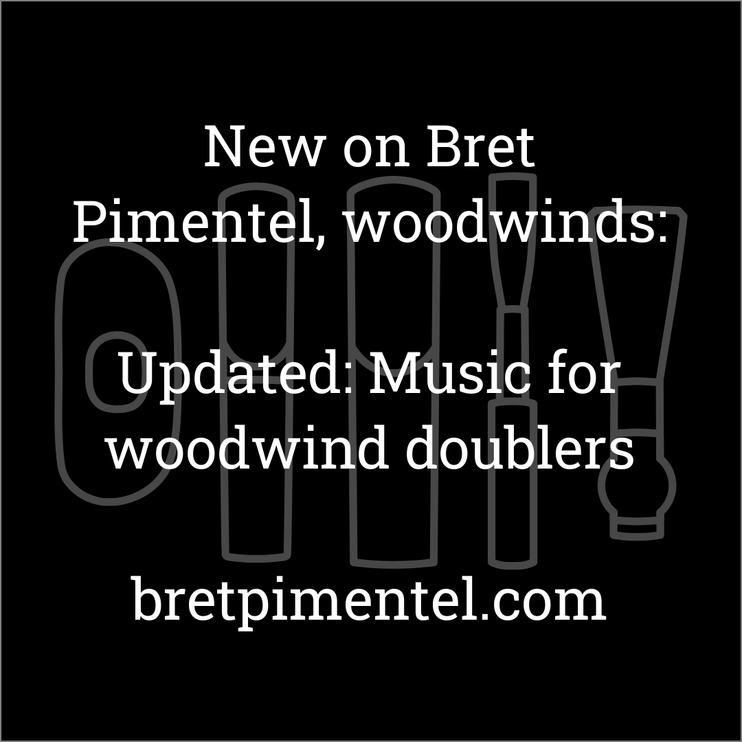 Updated: Music for woodwind doublers