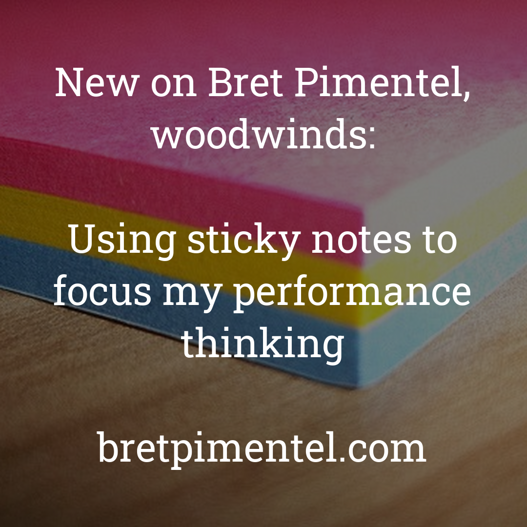 Using sticky notes to focus my performance thinking