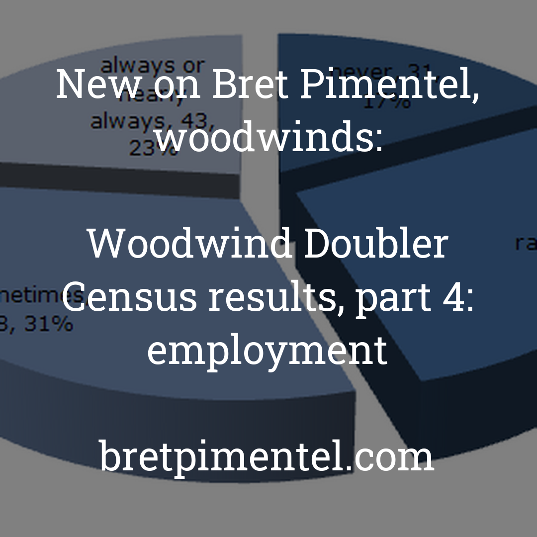 Woodwind Doubler Census results, part 4: employment