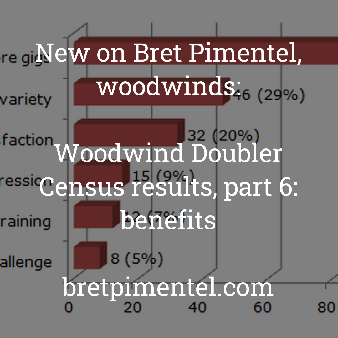 Woodwind Doubler Census results, part 6: benefits