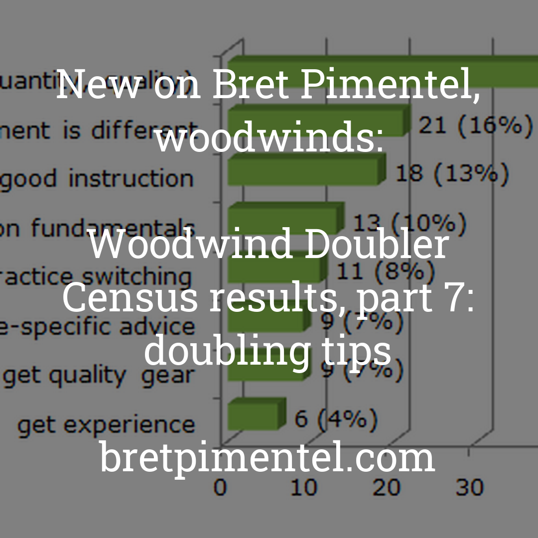 Woodwind Doubler Census results, part 7: doubling tips