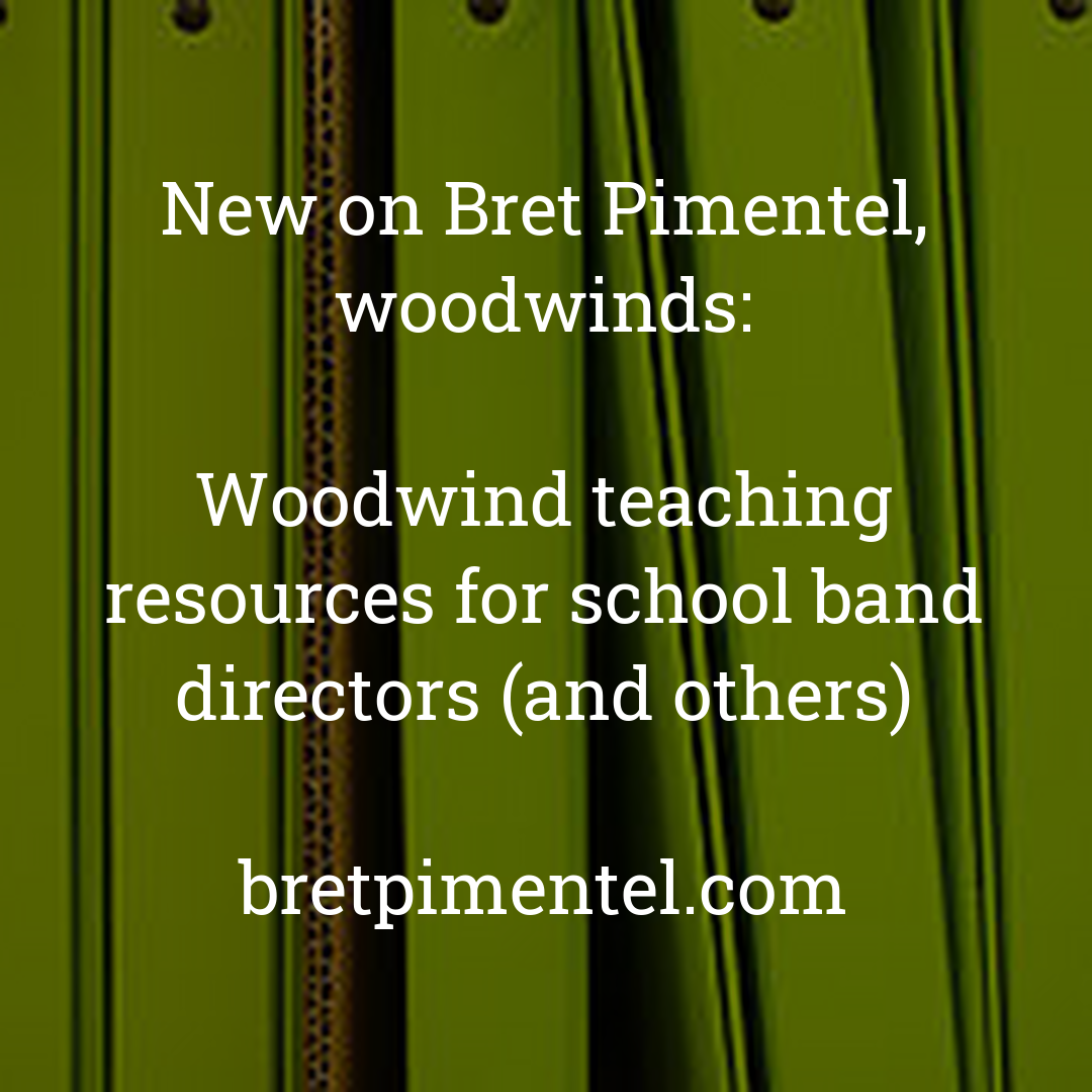 Woodwind teaching resources for school band directors (and others)