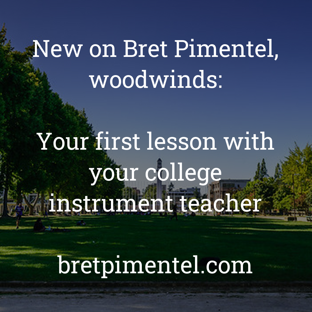 Your first lesson with your college instrument teacher