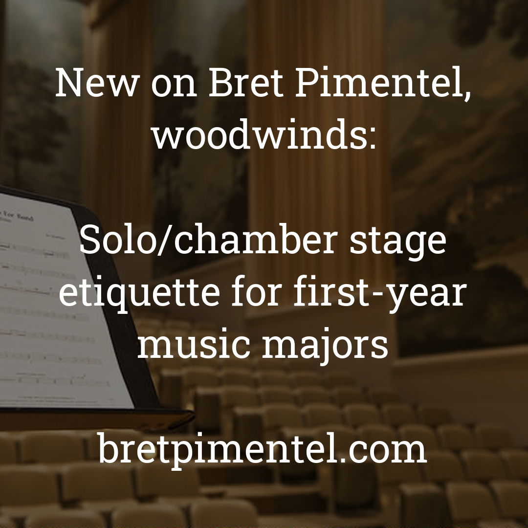Solo/chamber stage etiquette for first-year music majors